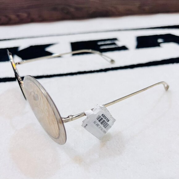 Giorgio Armani Round Oval All-over Logo Metal Sunglasses - Champagne main image 9